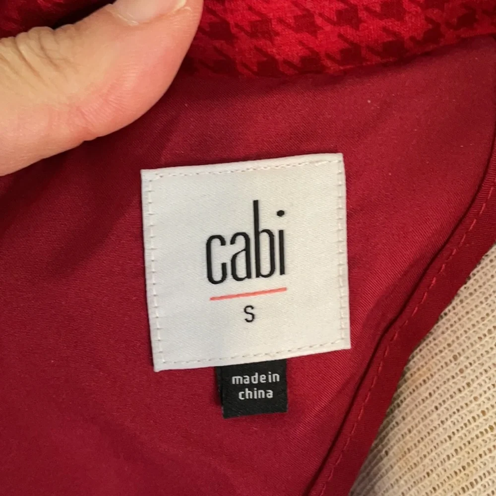 🆕 Cabi Red Houndstooth Celebration Coat